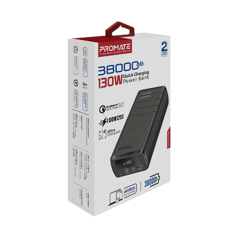 PROMATE POWERMINE-130W 38000mAh/130W Quick Charging Power Bank PROMATE POWERMINE-130W 38000mAh/130W Quick Charging Power Bank